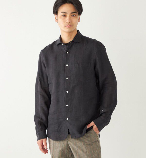 SHIPS Colors 「SHIPS Colors:〈洗濯機可能〉リネン セミワイドカラー シャツ」|シャツ・ブラウス|