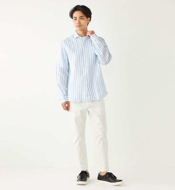 SHIPS Colors 「SHIPS Colors:〈洗濯機可能〉リネン セミワイドカラー シャツ」|シャツ・ブラウス|