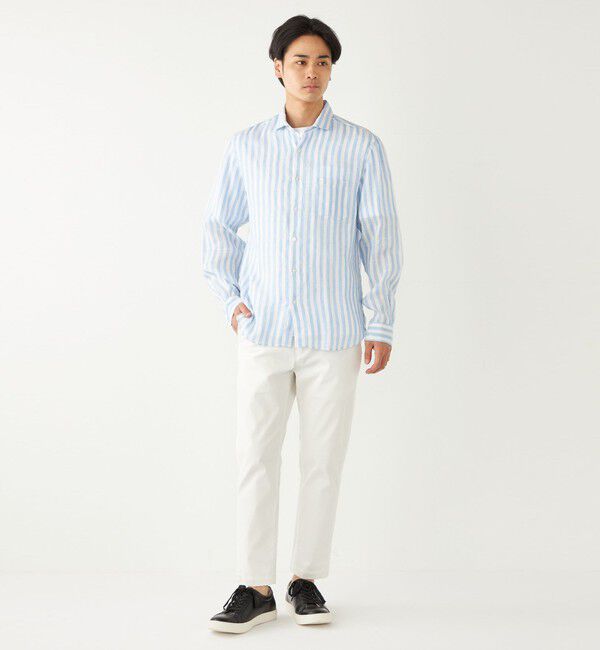 SHIPS Colors 「SHIPS Colors:〈洗濯機可能〉リネン セミワイドカラー シャツ」|シャツ・ブラウス|