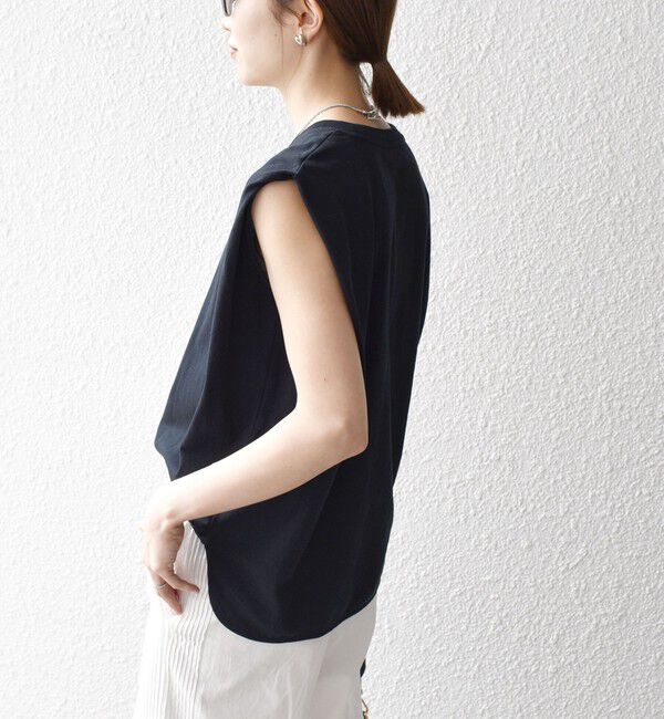 SHIPS any「《一部追加予約》SHIPS any:〈抗菌防臭/洗濯機可能〉USAコットン ラウンドヘム ノースリーブ TEE」|Tシャツ・カットソー|