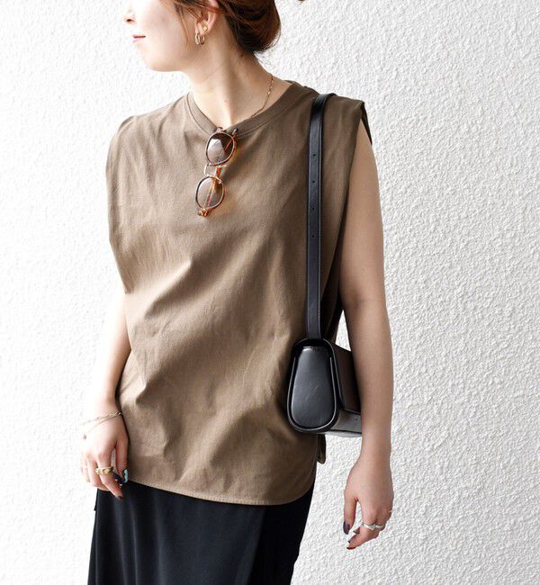 SHIPS any「《一部追加予約》SHIPS any:〈抗菌防臭/洗濯機可能〉USAコットン ラウンドヘム ノースリーブ TEE」|Tシャツ・カットソー|