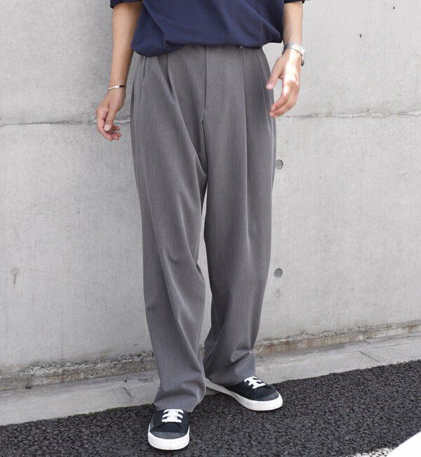 SHIPS any「SHIPS any: 〈洗濯機可能〉2タック ワイド エフェクト パンツ (スラックス)◇」|チノ|