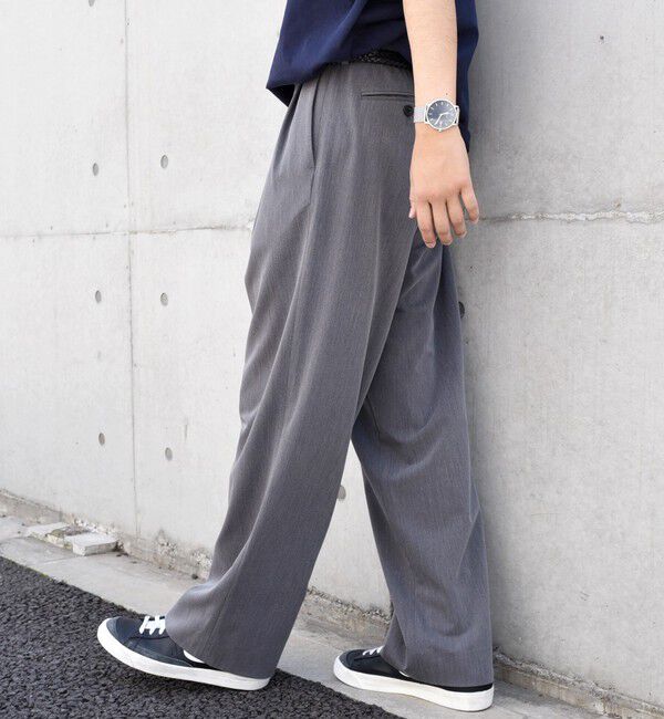 SHIPS any「SHIPS any: 〈洗濯機可能〉2タック ワイド エフェクト パンツ (スラックス)◇」|チノ|