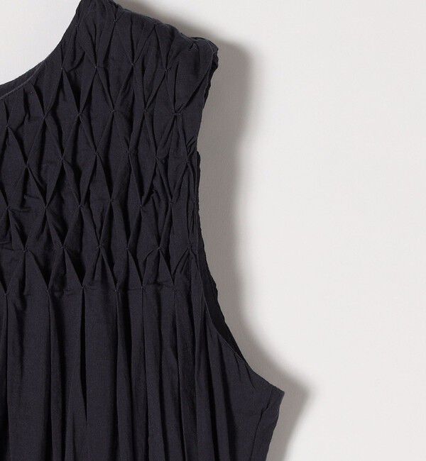 SHIPS any「《一部追加予約》【WEB限定】SHIPS any: ハンドスモッキング  コットン フレア ノースリーブ ワンピース」|ワンピース|