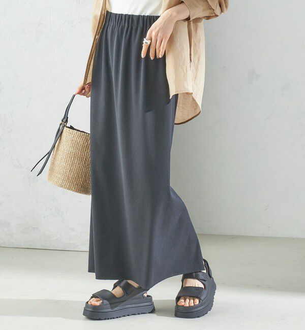 SHIPS for women「〈手洗い可能〉リブ ジャージー 2WAY ストレッチ スカート」|スカート|