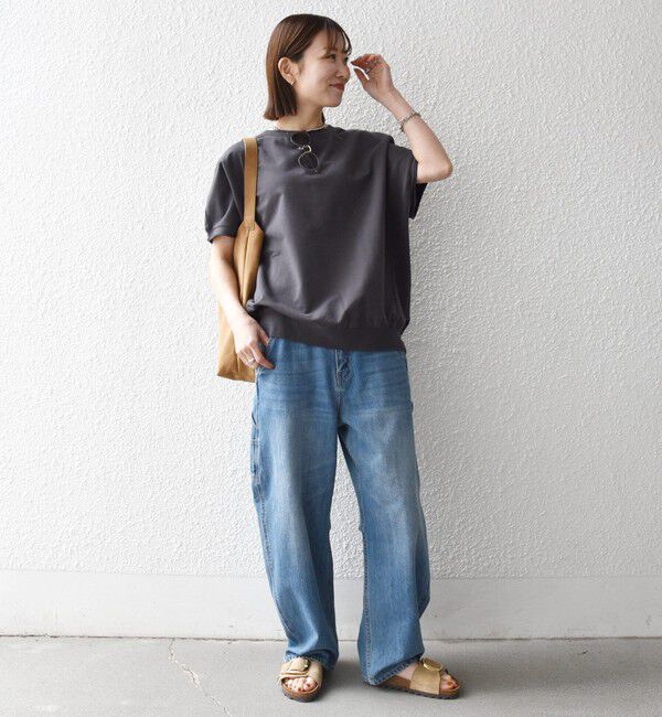 SHIPS any「《一部予約》【WEB限定】SHIPS any:〈洗濯機可能〉インレイ コクーン ショートスリーブ プルオーバー」|Tシャツ・カットソー|