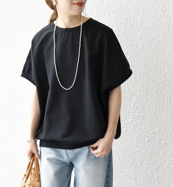 SHIPS any「《一部予約》【WEB限定】SHIPS any:〈洗濯機可能〉インレイ コクーン ショートスリーブ プルオーバー」|Tシャツ・カットソー|