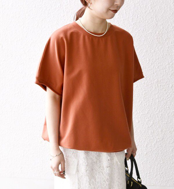 SHIPS any「《一部予約》【WEB限定】SHIPS any:〈洗濯機可能〉インレイ コクーン ショートスリーブ プルオーバー」|Tシャツ・カットソー|