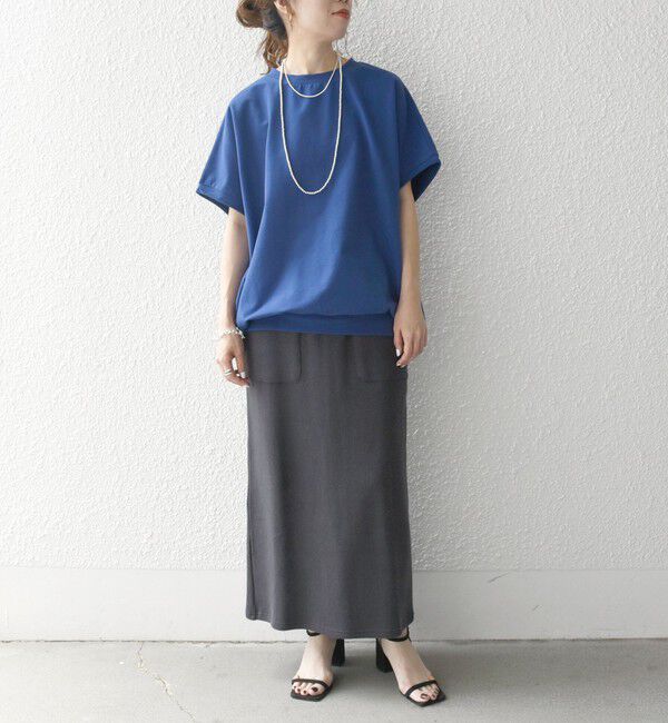 SHIPS any「《一部予約》【WEB限定】SHIPS any:〈洗濯機可能〉インレイ コクーン ショートスリーブ プルオーバー」|Tシャツ・カットソー|