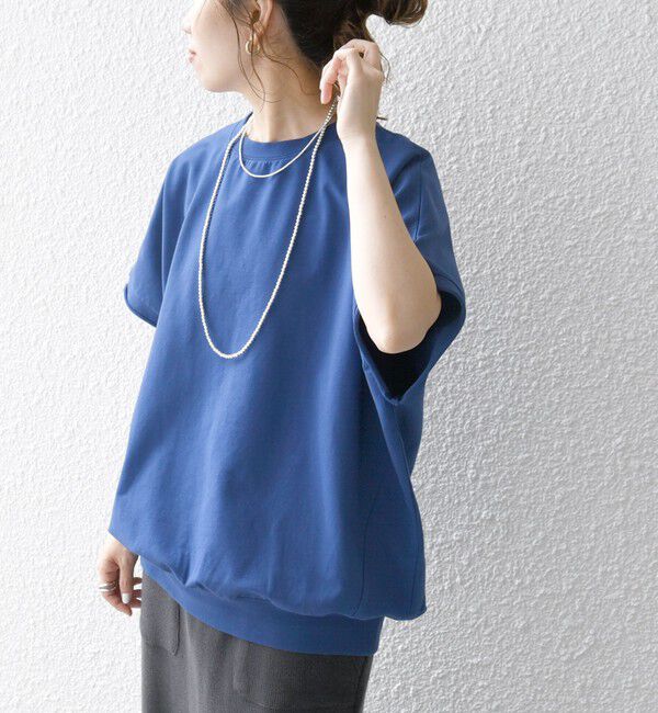 SHIPS any「《一部予約》【WEB限定】SHIPS any:〈洗濯機可能〉インレイ コクーン ショートスリーブ プルオーバー」|Tシャツ・カットソー|