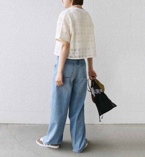 SHIPS for women「〈手洗い可能〉ローゲージ ラッセル 半袖 TEE」|Tシャツ・カットソー|