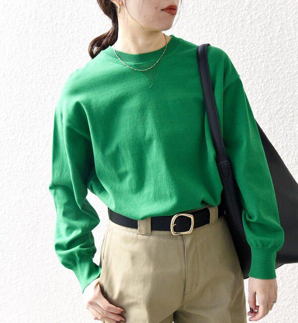 SHIPS any「SHIPS any:〈手洗い可能〉スウェットライク ニット プルオーバー」|ニット・セーター|グリーン