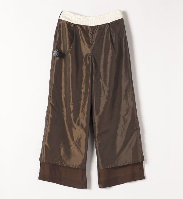quaranciel「quaranciel:〈洗濯機可能〉シルキー サテン ダブルウエスト ワイド パンツ」|その他|