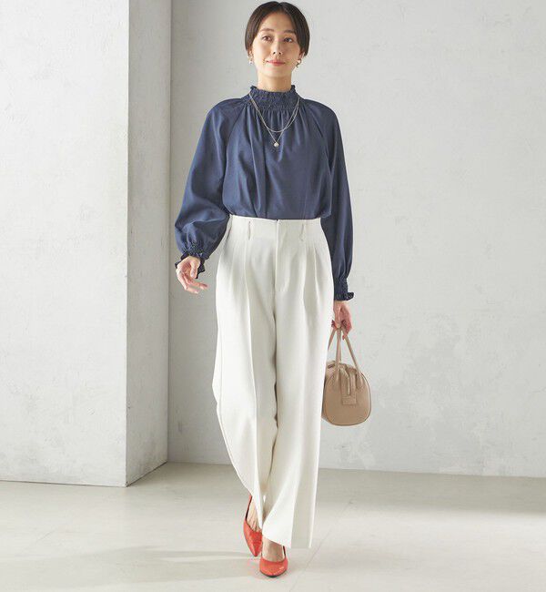 SHIPS for women「〈手洗い可能〉シャーク ツイード タック パンツ」|その他|