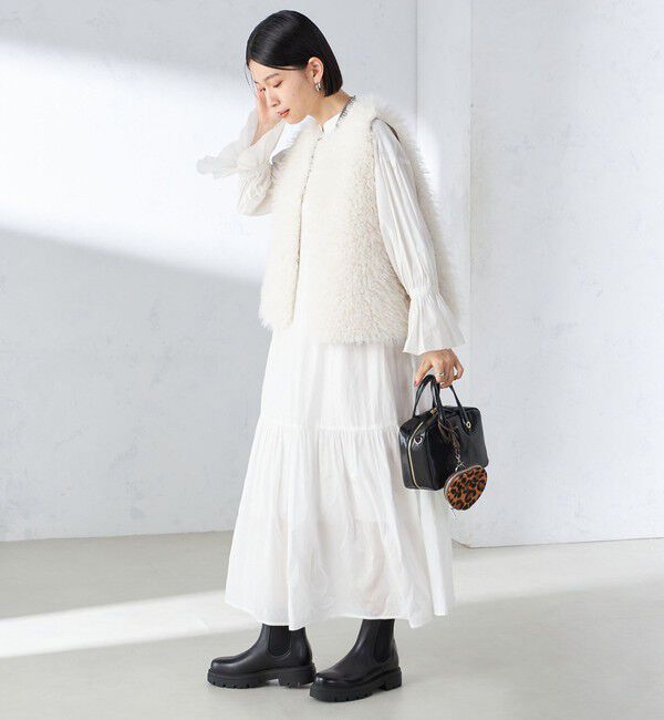 SHIPS for women「リバーシブル フェイクファー ボンディング ジレ」|ベスト・ジレ|