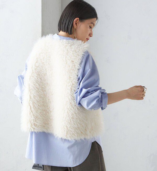 SHIPS for women「リバーシブル フェイクファー ボンディング ジレ」|ベスト・ジレ|