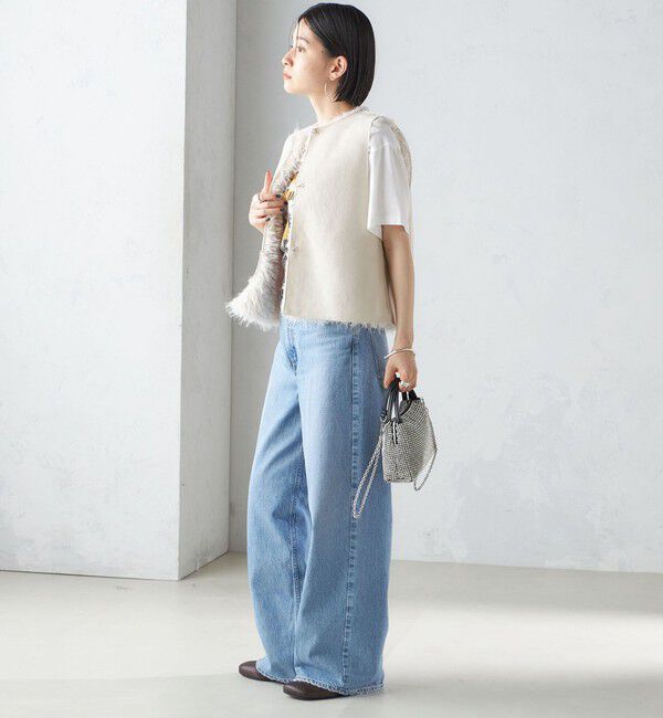 SHIPS for women「リバーシブル フェイクファー ボンディング ジレ」|ベスト・ジレ|