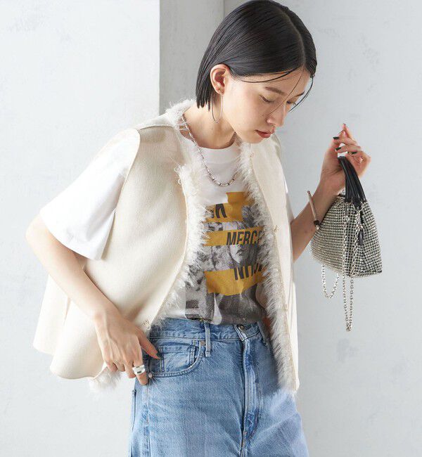 SHIPS for women「リバーシブル フェイクファー ボンディング ジレ」|ベスト・ジレ|