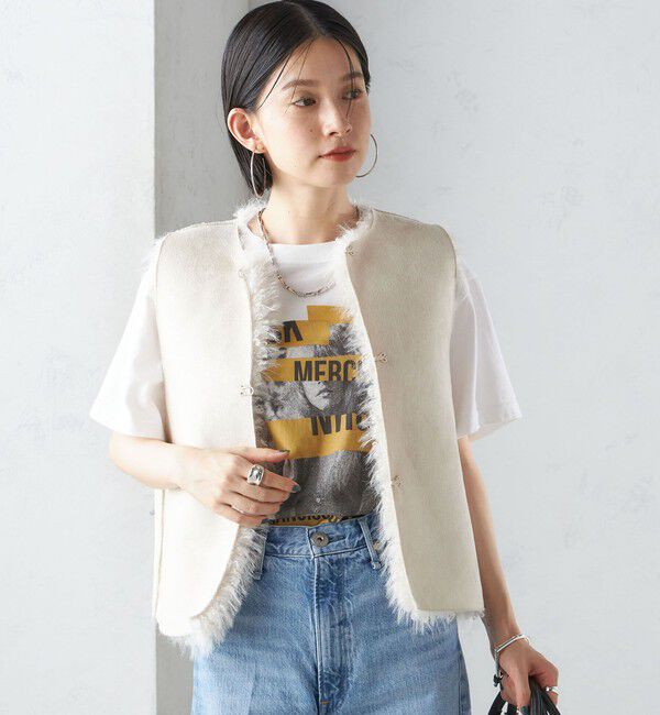 SHIPS for women「リバーシブル フェイクファー ボンディング ジレ」|ベスト・ジレ|