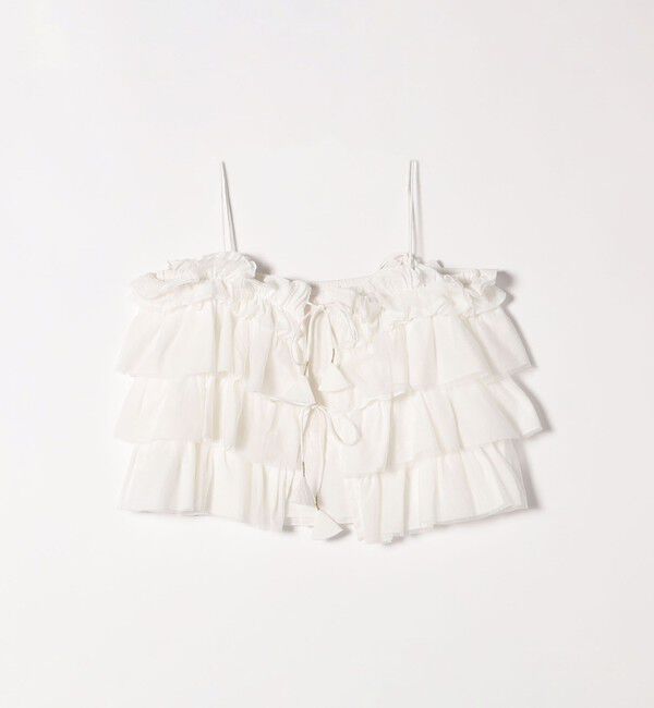 SHIPS any「SHIPS any:〈手洗い可能〉チュール ティアード 2WAY キャミソール」|キャミソール|