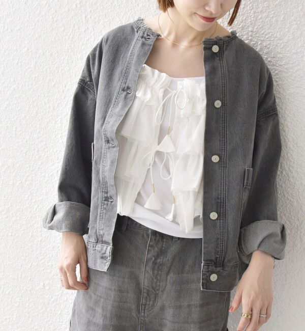 SHIPS any「SHIPS any:〈手洗い可能〉チュール ティアード 2WAY キャミソール」|キャミソール|