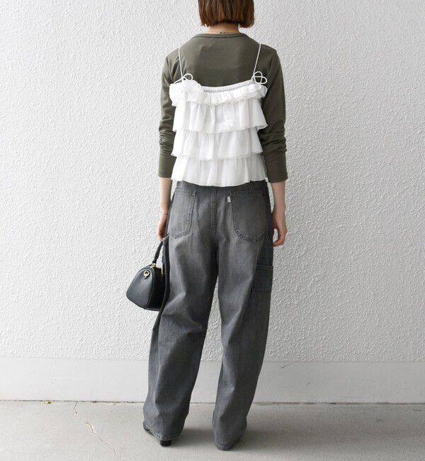 SHIPS any「SHIPS any:〈手洗い可能〉チュール ティアード 2WAY キャミソール」|キャミソール|