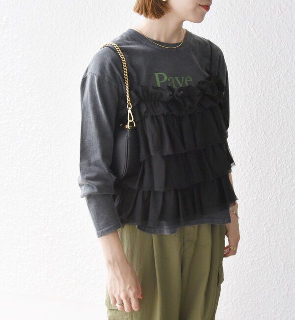 SHIPS any「SHIPS any:〈手洗い可能〉チュール ティアード 2WAY キャミソール」|キャミソール|