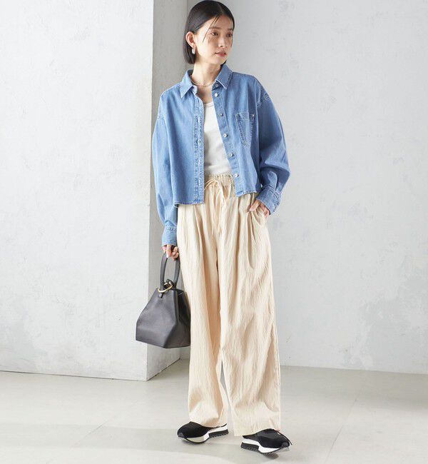 SHIPS for women「〈洗濯機可能〉ショート丈 デニム シャツ」|シャツ・ブラウス|