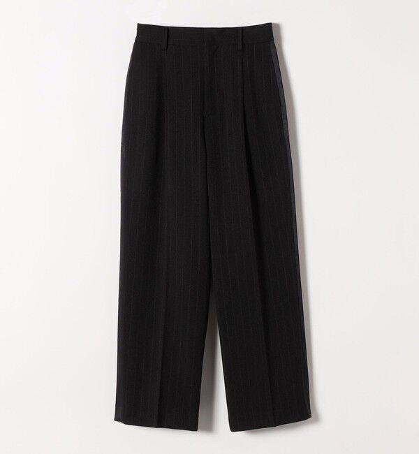 quaranciel「quaranciel:〈洗濯機可能〉サイドライン ストライプ ワイド パンツ」|スラックス|