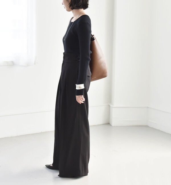 quaranciel「quaranciel:〈洗濯機可能〉ストライプ ハイウエスト ワイドパンツ」|その他|