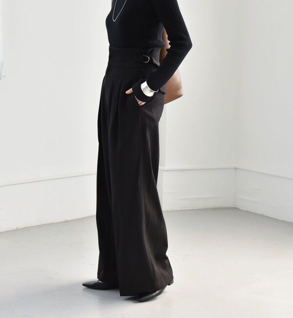 quaranciel「quaranciel:〈洗濯機可能〉ストライプ ハイウエスト ワイドパンツ」|その他|