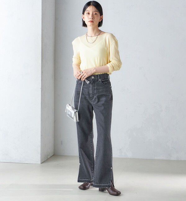 SHIPS for women「〈洗濯機可能〉サイド スリット ストレート デニム」|デニム|