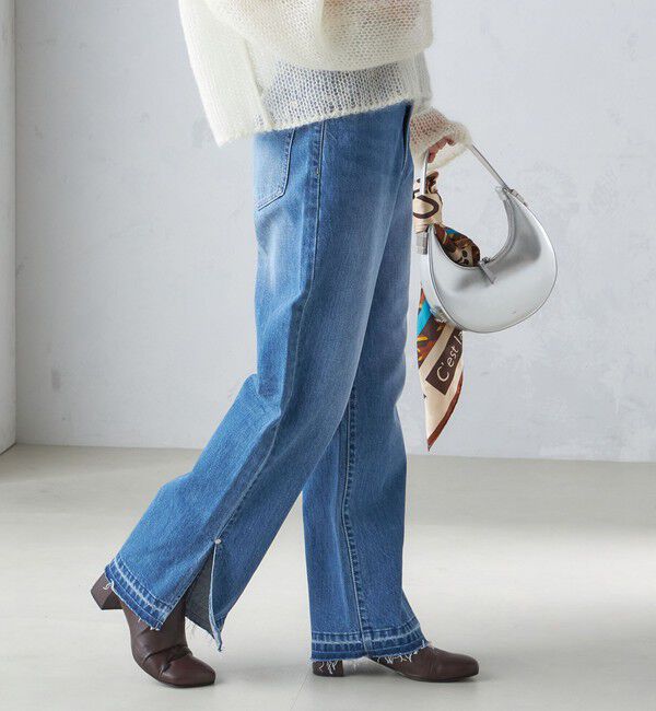 SHIPS for women「〈洗濯機可能〉サイド スリット ストレート デニム」|デニム|