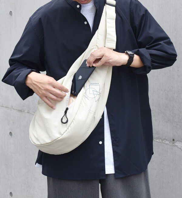 SHIPS any「SHIPS any: リップストップ ナイロン ロゴ 刺繍 クレッセント ショルダーバッグ◇」|ショルダー・メッセンジャー|