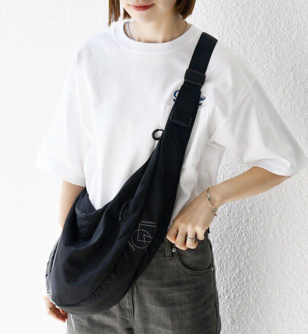 SHIPS any「SHIPS any: リップストップ ナイロン ロゴ 刺繍 クレッセント ショルダーバッグ◇」|ショルダー・メッセンジャー|