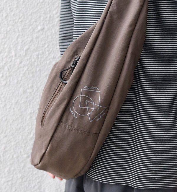 SHIPS any「SHIPS any: リップストップ ナイロン ロゴ 刺繍 クレッセント ショルダーバッグ◇」|ショルダー・メッセンジャー|