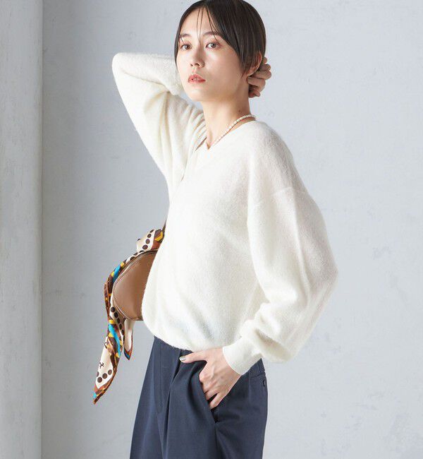 SHIPS for women「〈手洗い可能〉モヘヤ パイル Vネック プルオーバー」|ニット・セーター|