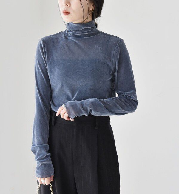 quaranciel「quaranciel:〈洗濯機可能〉フロッキー シアー タートル ネック 2」|Tシャツ・カットソー|