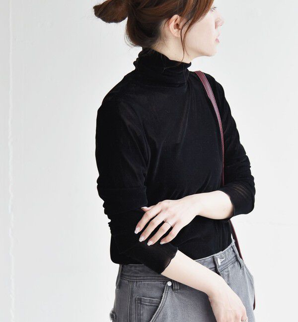 quaranciel「quaranciel:〈洗濯機可能〉フロッキー シアー タートル ネック 2」|Tシャツ・カットソー|