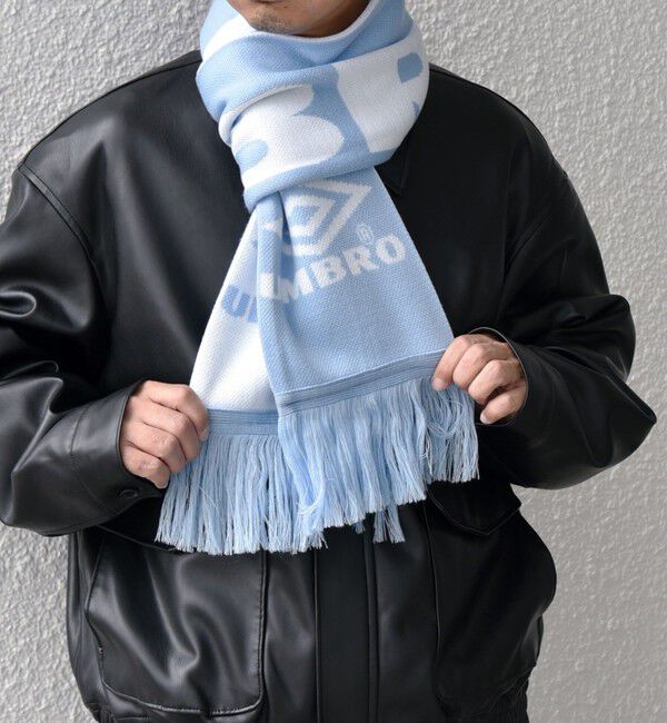 SHIPS any「【SHIPS any別注】UMBRO: エンブレム サッカー マフラー◇」|マフラー|ライトブルー