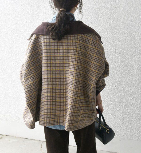 SHIPS any「【WEB限定】SHIPS any: リバー スタンドカラー ポンチョ ショート コート」|その他|