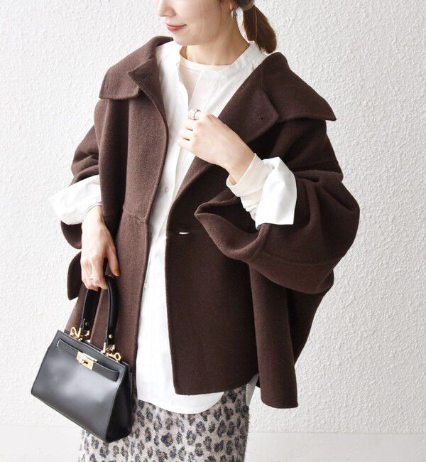 SHIPS any「【WEB限定】SHIPS any: リバー スタンドカラー ポンチョ ショート コート」|その他|