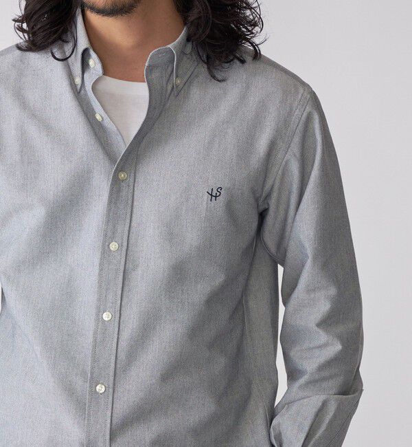 SHIPS「【WEB限定】SHIPS: 防シワ・吸水速乾 Drymix(R) ワンポイントロゴボタンダウンシャツ」|シャツ・ブラウス|グレー