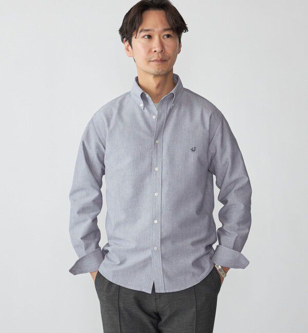 SHIPS「【WEB限定】SHIPS: 防シワ・吸水速乾 Drymix(R) ワンポイントロゴボタンダウンシャツ」|シャツ・ブラウス|ネイビー