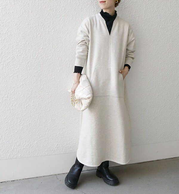 SHIPS any「【WEB限定】SHIPS any: USA コットン 裏起毛 ポケット スウェット ワンピース」|ワンピース|