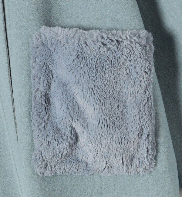 SHIPS for women「リバー ファー ポケット コート」|ノーカラーコート|