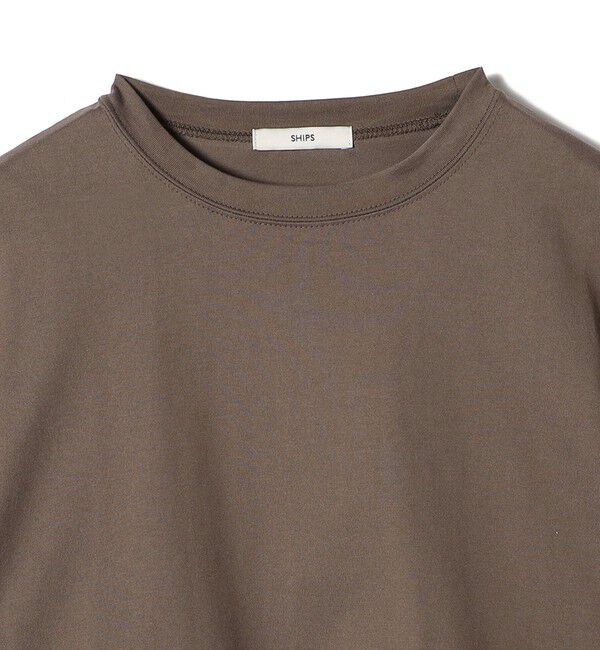 SHIPS for women「〈手洗い可能〉シアー コンビ プルオーバー ロング スリーブ」|Tシャツ・カットソー|