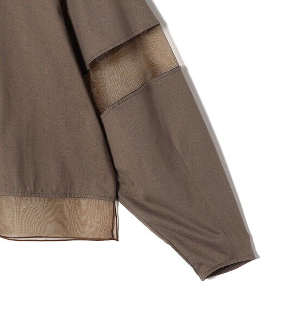 SHIPS for women「〈手洗い可能〉シアー コンビ プルオーバー ロング スリーブ」|Tシャツ・カットソー|