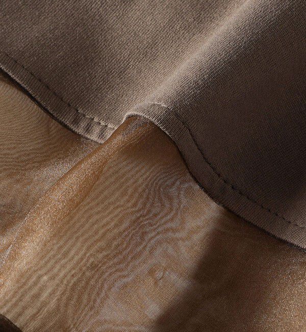 SHIPS for women「〈手洗い可能〉シアー コンビ プルオーバー ロング スリーブ」|Tシャツ・カットソー|