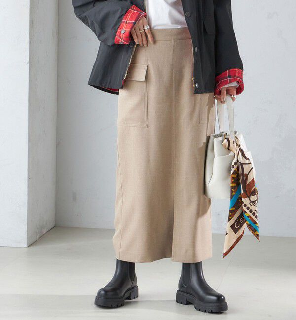 SHIPS for women「〈手洗い可能〉シャーク ツイード ポケット スカート」|スカート|ベージュ